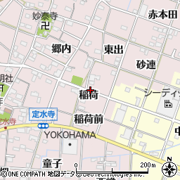 愛知県一宮市定水寺（稲荷）周辺の地図