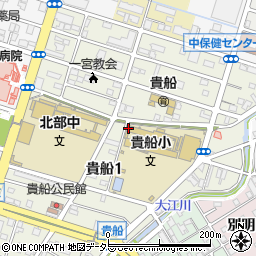 愛知県一宮市貴船周辺の地図