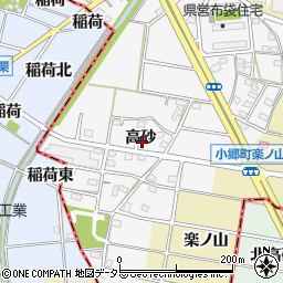 愛知県江南市五明町（高砂）周辺の地図