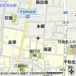 愛知県一宮市千秋町浮野海道28周辺の地図
