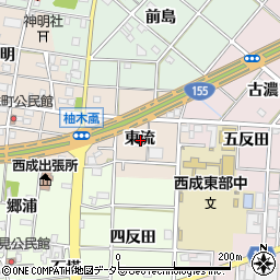 愛知県一宮市柚木颪東流周辺の地図