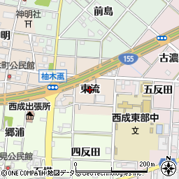 愛知県一宮市柚木颪（東流）周辺の地図