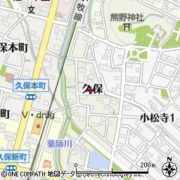 愛知県小牧市久保周辺の地図