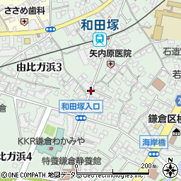 神奈川県鎌倉市由比ガ浜周辺の地図