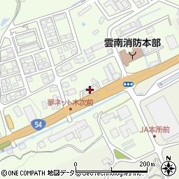 ＪＡ木次ＳＳ周辺の地図