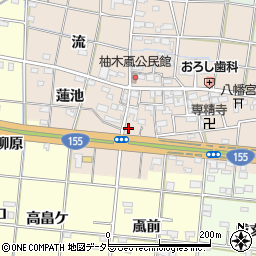 愛知県一宮市柚木颪上ケ田周辺の地図