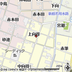 愛知県一宮市千秋町浮野上向得周辺の地図