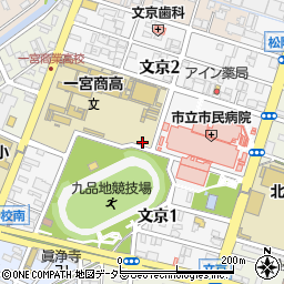 愛知県一宮市文京周辺の地図