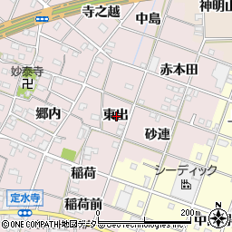 愛知県一宮市定水寺東出周辺の地図