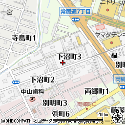 愛知県一宮市下沼町周辺の地図