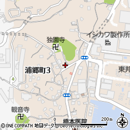 横須賀浦郷郵便局周辺の地図