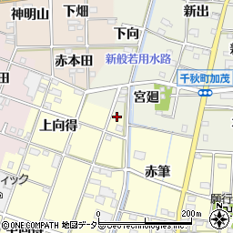 愛知県一宮市千秋町浮野上向得2周辺の地図