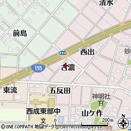 愛知県一宮市定水寺古濃周辺の地図