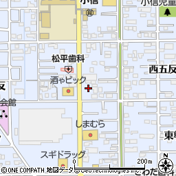 愛知県一宮市小信中島西九反50周辺の地図