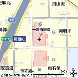 大垣共立銀行一宮西病院 ＡＴＭ周辺の地図