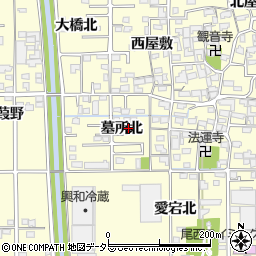 愛知県一宮市開明墓所北周辺の地図