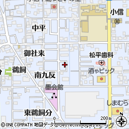 愛知県一宮市小信中島西九反4-13周辺の地図