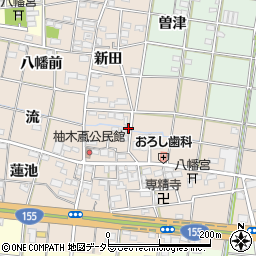愛知県一宮市柚木颪（郷中）周辺の地図