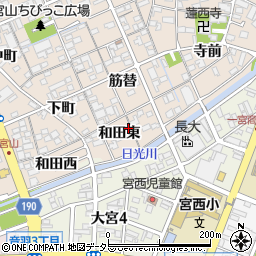 愛知県一宮市今伊勢町本神戸和田東周辺の地図