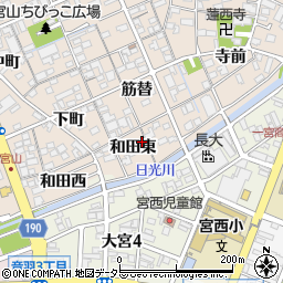 愛知県一宮市今伊勢町本神戸（和田東）周辺の地図