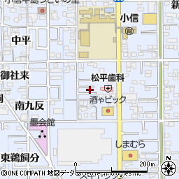 愛知県一宮市小信中島西九反周辺の地図