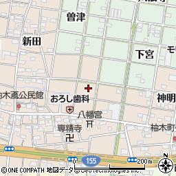 愛知県一宮市柚木颪角畑周辺の地図