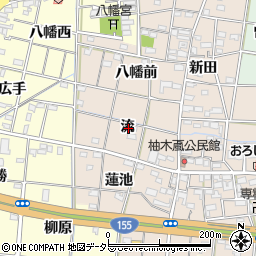愛知県一宮市柚木颪流周辺の地図