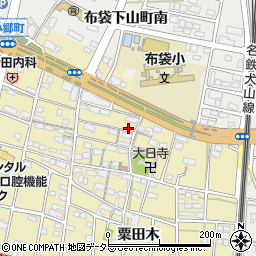 愛知県江南市小郷町粟田木9周辺の地図