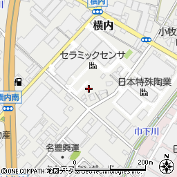 愛知県小牧市横内390周辺の地図