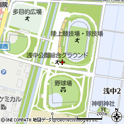 浅中公園総合グラウンド周辺の地図