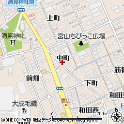 愛知県一宮市今伊勢町本神戸（中町）周辺の地図