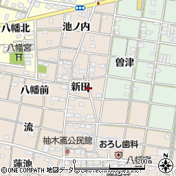愛知県一宮市柚木颪新田周辺の地図