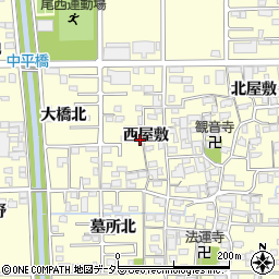 愛知県一宮市開明西屋敷周辺の地図