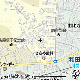 青山邸:鎌倉駅まで車で6分駐車場周辺の地図