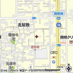 愛知県一宮市開明郷東62周辺の地図