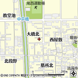 愛知県一宮市開明（大橋北）周辺の地図