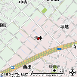 愛知県一宮市定水寺清水周辺の地図