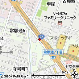 愛知県一宮市常願通周辺の地図