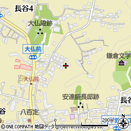 神奈川県鎌倉市長谷周辺の地図