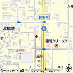 愛知県一宮市開明郷東21周辺の地図
