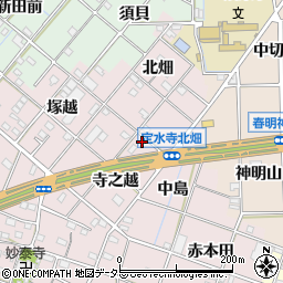 愛知県一宮市定水寺寺之越7-2周辺の地図