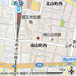 愛知県江南市南山町（西）周辺の地図