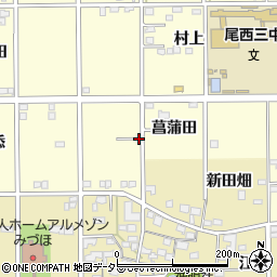 愛知県一宮市開明菖蒲田周辺の地図
