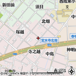 愛知県一宮市定水寺寺之越3周辺の地図