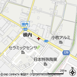 愛知県小牧市横内430周辺の地図