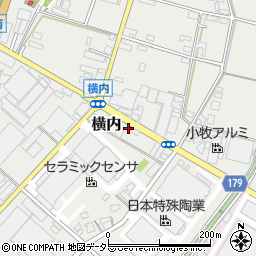 愛知県小牧市横内436周辺の地図