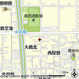 愛知県一宮市開明大橋北34周辺の地図
