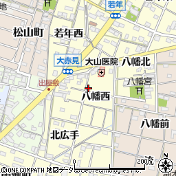 愛知県一宮市大赤見八幡西周辺の地図