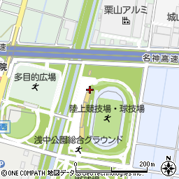 大垣市役所　スポーツ施設浅中公園総合グラウンド周辺の地図