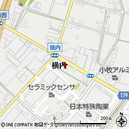愛知県小牧市横内439周辺の地図